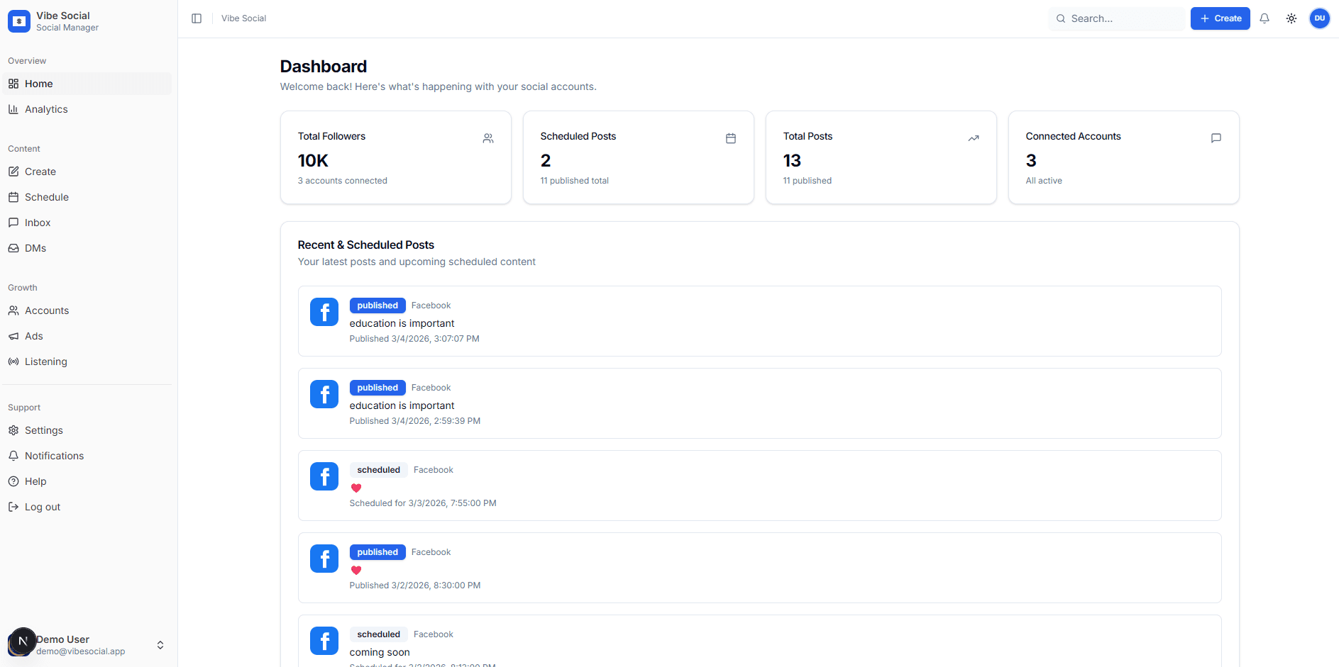 SMMAssistant dashboard preview
